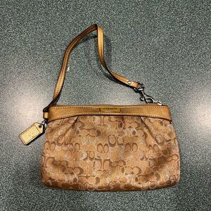 Coach Tan Signature Wristlet
